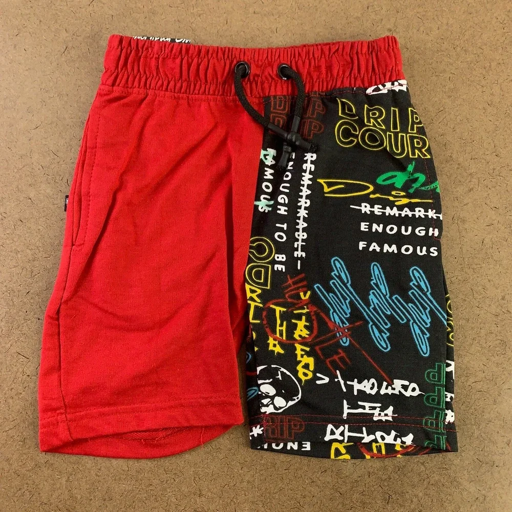 Encrypted Boys Size 4 Colorblock Drip Printed 2 Piece T-Shirt & Shorts Set NWT